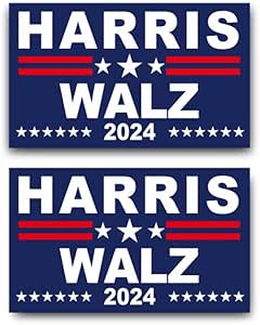 2 Pack Harris Walz 2024 Kamala Harris Tim Walz Waltz for President Campaign Car Magnet Bumper Magnet Truck Magnet Fridge Magnet