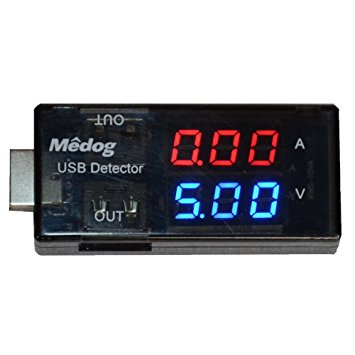 USB meteor Power Meter USB tester Medog Digital Multimeter USB current meter Dc 3.2-15v 0-3a Volt Amp Both Current and Voltage Transparent Led Ut201503 (1)