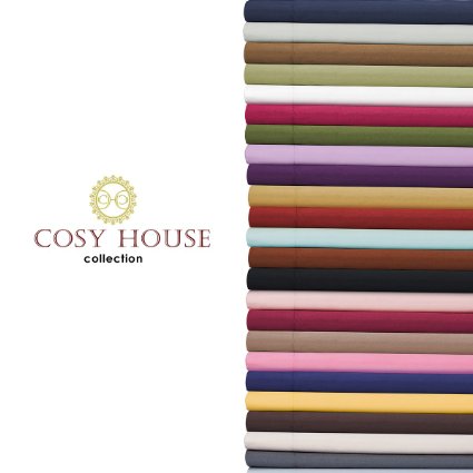 Best Luxury Bed Sheets Set 3 Piece by Cosy House - 100% Microfiber - Extremely Soft High Quality - Wrinkle-Free and Stain Resistant - Deep Pocket Hypoallergenic Bedding (Twin, Purple)