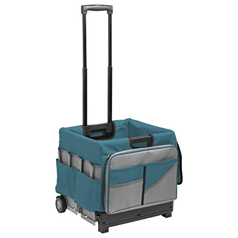 ECR4Kids MemoryStor Universal Rolling Cart and Organizer Bag Set, Turquoise