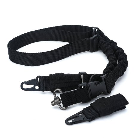 Niniso Rifle Sling Multi-Use 2 Point 2-IN-1 &Extra 1"QD Sling Mount Adjustable Strap Cord for Outdoor Sprots /Huntings