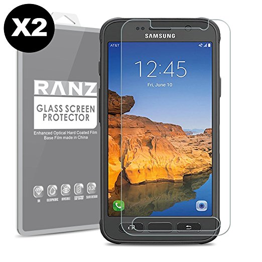 [2 Pack] Galaxy S7 Active Screen Protector, RANZ Tempered Glass Premium High Definition Shockproof Clear Screen Protector for Samsung Galaxy S7 Active (G891)