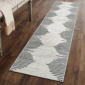 Rugshop Bohemian Stripe Stain Resistant High Traffic Living Room Kitchen Bedroom Dining Home Office Area Rug 2' x 7' Cream