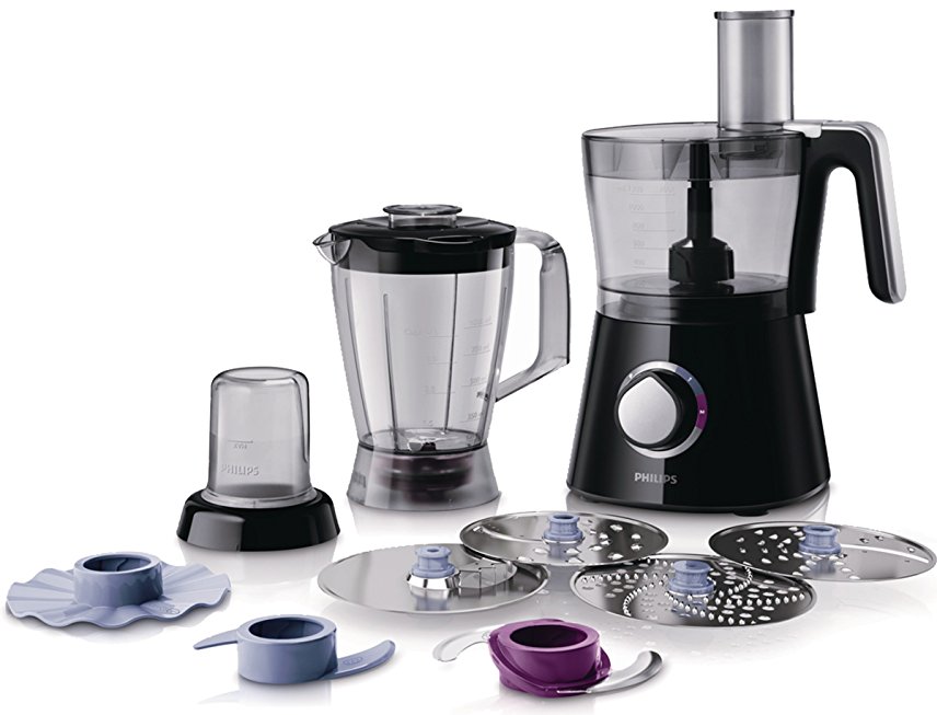 Philips HR7762/91 Compact 3-in-1 Food Processor, 750 W - Black