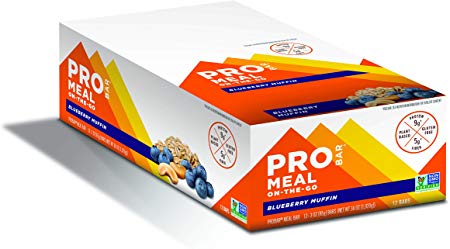 PROBAR - Meal Bar, Blueberry Muffin, Non-GMO, Gluten-Free, Certified Organic, Healthy, Plant-Based Whole Food Ingredients, Natural Energy (12 Count) Packaging May Vary