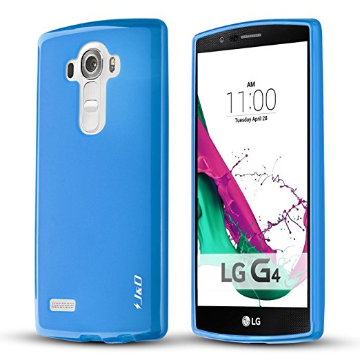 LG G4 Case, J&D [Drop Protection] LG G4 Case [Slim Cushion] Shock Resistant Protective Premium Jelly Case Slim Case for LG G4 (Blue)