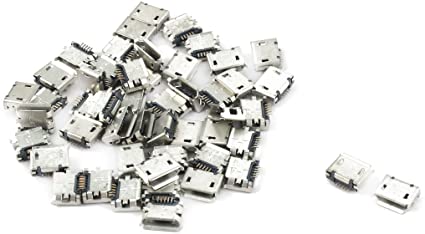 uxcell Mobile Phone PCB SMT Micro USB Type B 5Pin Female Socket Adapter Connector 50 Pcs
