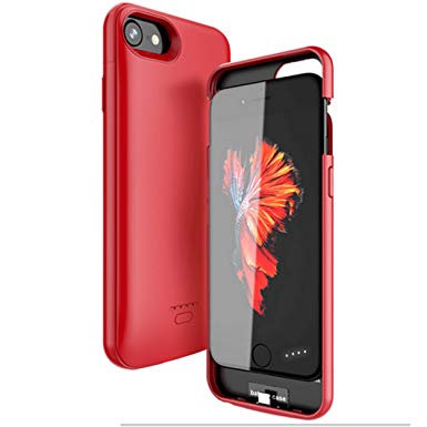 Battery Case compatibe with iPhone 7/8/6/6s,4000mAh Portable Charger Case Extended Battery Protective Charging Case Compatible with for iPhone 8/7/6s/6 (4.7 Inch) (Red)