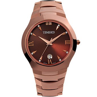 Time100 Calendar Sapphire Crystal Mirror Tungsten Steel Band Round Coffee Dial Watch #W50028G.02A