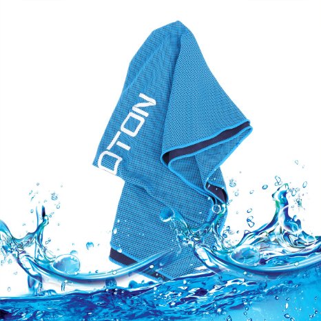 OMOTON High-tech Cooling Towel for Instant Relief-Soft Breathable Mesh Yoga Towel-Keep Cool for Running Biking Hiking and all Other Sports