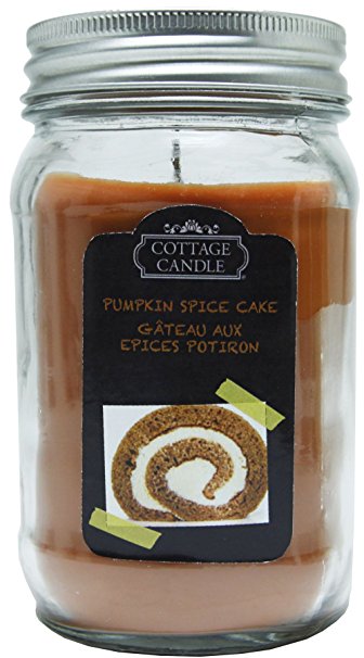 Kiera Grace Gourmand Mason Jar Candle, 11-Ounce, Pumpkin Spice Cake Fragrance