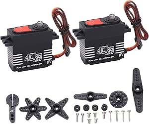 RC Digital Servo, 2PCS 40kg Großes Drehmoment Digital Servo mit Metallgetriebe für Scx10 1:8/1:10 RC Auto Roboter