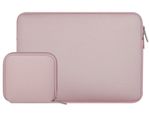 Mosiso Lycra Water Repellent Sleeve with Small Case for MacBook 12 Inch with Retina Display - Baby Pink