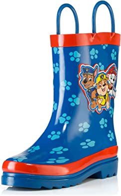 Nickelodeon Kids Boys' Paw Patrol Character Printed Waterproof Easy-On Rubber Rain Boots (Toddler/Little Kids)