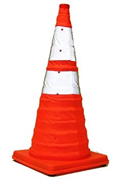 28 Inch Lighted, Collapsible Traffic Safety Cone