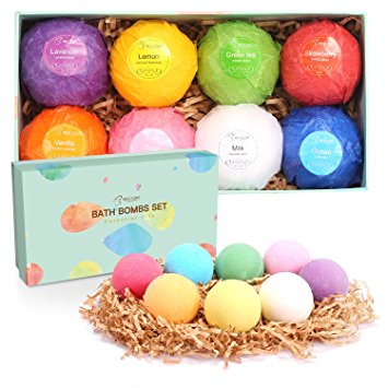 BESTOPE Bath Bombs Gift Set, 8×3.53oz Natural Essential Oil Bath Bombs, Colored Lush Bath Fizzies, Spa Bath Bubble Moisturizes Dry Skin, Cruelty Free, Relax and Nourish Senses, Body&Spirit