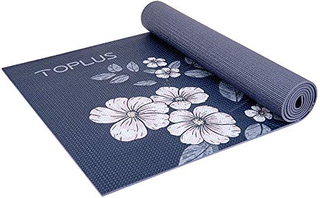 TOPLUS Yoga Mat, Non-Slip Yoga Mat Eco Friendly Exercise & Workout Mat with Carrying Strap- for Yoga, Pilates and Floor Exercises(1/4 inch-1/8 inch)