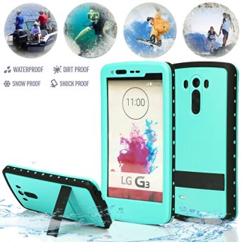 LG G3 Waterproof Case, oneCaseTM Armor Defender IP-68 waterproof Shockproof Dirt Proof Snow Proof Heavy Duty Full Body Skin Case Protective Cover with Hand Strap & Headphone Adapter for LG G3 (Blue)