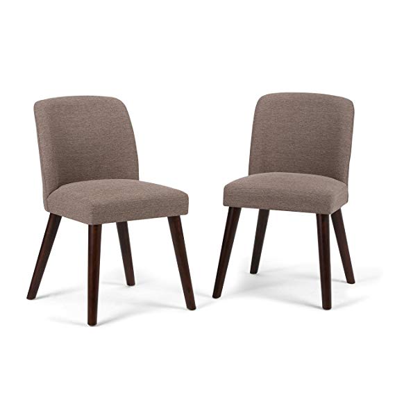 Simpli Home Emery Dining Chair, Fawn Brown (Set of 2)