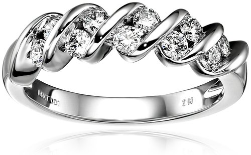 14k White Gold and Diamond Channel-Set Anniversary Ring (1/2 cttw, H-I Color, I1-I2 Clarity)