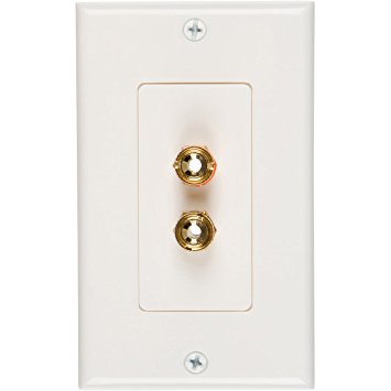 Buyer's Point Single Speaker Wall Plate, Premium Quality Gold Plated Copper Banana Binding Post Coupler Type, with Single Gang Low Voltage Mounting Bracket Device (1-Gang Single Speaker)