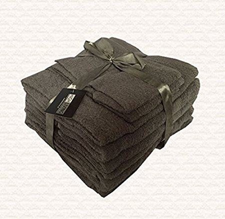 Towel Bale 10 Piece Set 500 GSM Egyptian Cotton by Highliving (Grey)