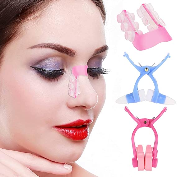 Nose Lift Up Shaping Clip Shaper Kit, 3Pcs/Set Nose Massager Roll Slimmer for Bridge Straightening Correction Nose Higher Set Face Beauty Tool