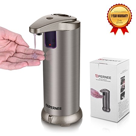 Automatic Soap Dispenser, OPERNEE Stainless Steel Countertop Touchless Sensor Soap with Waterproof Base, Handfree Auto-soap for Kitchen and Bathroom