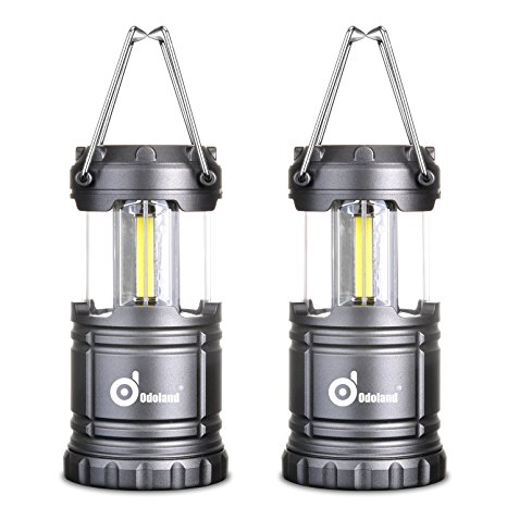 2 Pack LED Lantern, ODOLAND Ultra Bright Collapsible Camping Lantern with Handles, Portable Lights for Camping, Hiking, Outdoor Recreations, Emergency