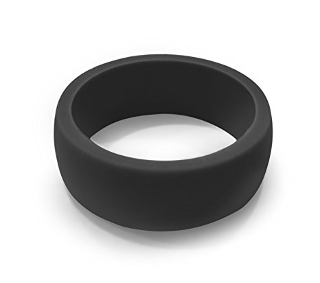 Pine - Silicone Wedding Ring for Men in Black, Charcoal, Gray, Red, and Blue - Comfortable Rubber Ring for Weight Lifting, Hiking, Travel, Exercise, Camping, Water Sports - Safe Ring for Professionals