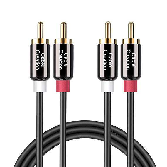 RCA Cable,CableCreation 10FT 2RCA Male to 2RCA Stereo Audio Cable Gold-Plated for Speaker, AMP,Turntable,Receiver,Home Theater, Subwoofer,Double Shielded,3M