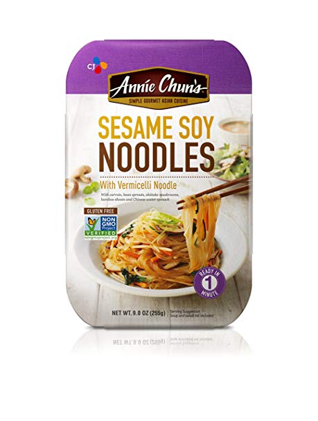 Annie Chun's Sesame Soy Noodles with Vermicelli, Non-GMO Gluten-Free Ready Meal, 9-oz (Pack of 6)