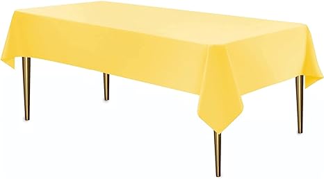 Party Dimensions 12 Count Plastic Tablecloth, Premium Heavy Weight, 54 x 108 inch, Rectangle (Yellow)