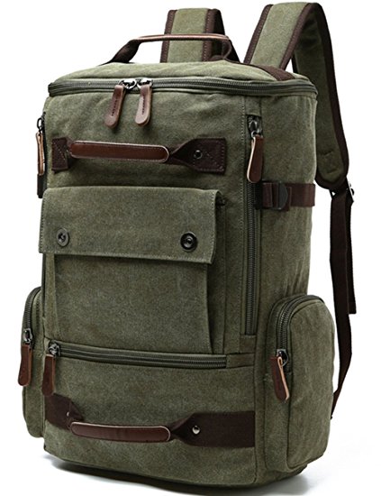 Yousu Canvas Backpack Fashion Travel Backpack School Rucksack Hiking Daypack