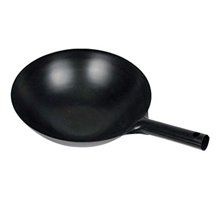 Winco WOK-34 Chinese Wok with Integral Handle, 14-Inch, Black