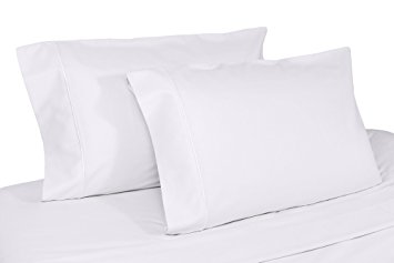 Whisper Organics Pillow Cases, Organic 100% Cotton Pillowcase, 400 Thread Count, 2 Pillow Covers, King, White