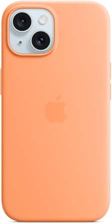 Apple iPhone 15 Silicone Case with MagSafe - Orange Sorbet