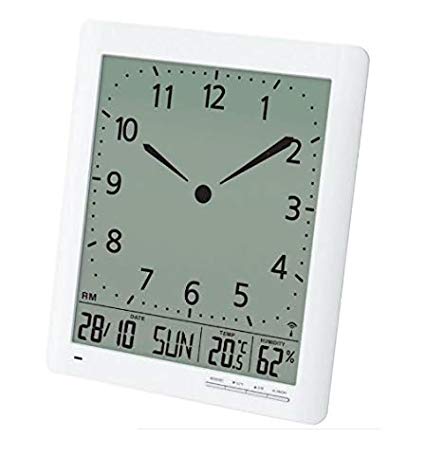 Franklin CL-1 Large Format 10" Atomic Digital-Analog Wall Clock with Day/Date, Temperature and Humidity