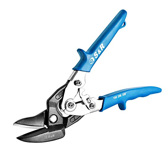 S&R Tin Snips 260 mm / 10.2", Ideal Series, Left Cut, Strong And Agile, For Cutting Metal Sheets, Metal Shears/Cutters
