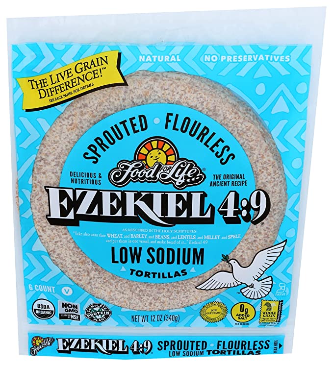 Food For Life Organic Ezekial 4 9 Low Sodium Tortilla 6 Count, 12 OZ