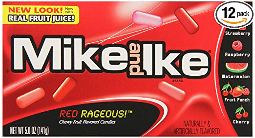 Mike and Ike Chewy Candy, Red Rageous, 5 Ounce (Pack of 12)