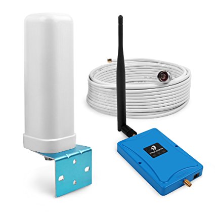 Phonetone Band 12 Band 17 700MHz Cell Phone Signal Booster Kit with Whip 2 Antenna Can Booster Data For AT&T (Whip Omni Antennas)