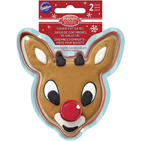 Wilton 2-Piece Rudolph the Red-Nosed Reindeer Cookie Cutter Set