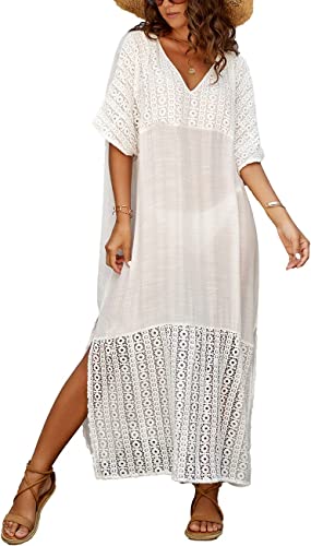 Bsubseach Women Beachwear Turkish Kaftans Long Swimsuit Cover up Caftan Beach Dress