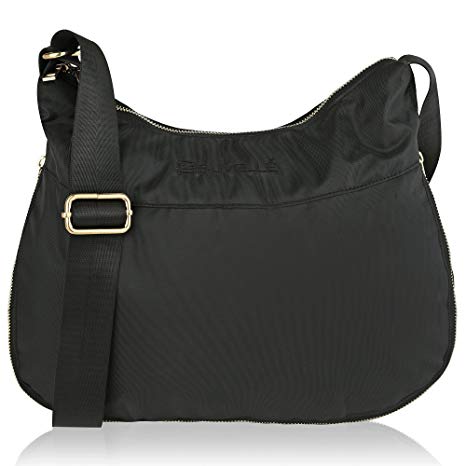 Suvelle Lightweight Hobo Travel RFID Blocking Expandable Crossbody Bag Multi Pocket Shoulder Handbag BA20