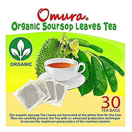 ORGANIC OMURA SOURSOP Guanabana Graviola TEA HIGH IN ANTIOXIDANTS, Pack 30 TEA BAGS (NEW)