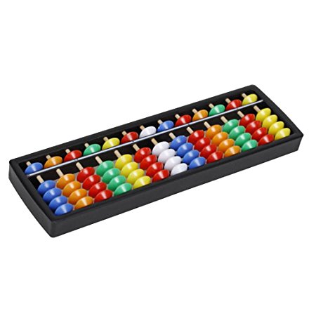 Portable Plastic Abacus Arithmetic Soroban Calculating Tool, 13 Rods with Colorful Beads, Great Educational Tool for Kids