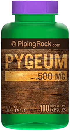 Piping Rock Pygeum 500 mg 100 Quick Release Capsules Dietary Supplement