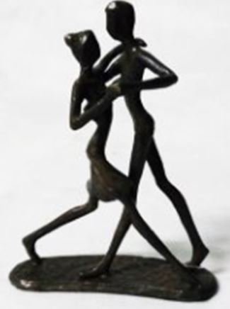 Handcrafted Cast Bronze Dancing Couple Design Statue Sculpture