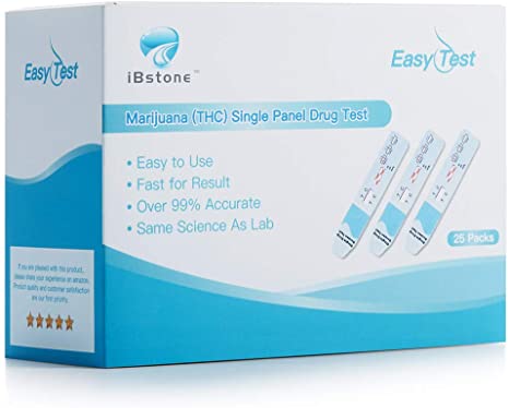25 Pack iBstone Easytest Marijuana THC Test Kit - Highly Sensitive Single Panel Drug Test Kit Detecting THC in Urine - 50 ng/mL Cut-Off Level